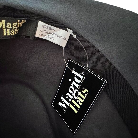 NWT Magid Wool Felt Wide Brim Fedora Hat Gray Western Cowgirl Rodeo Boho Panama main image 7